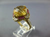 LARGE 5.77CT DIAMOND & AAA PINK SAPPHIRE & CITRINE 14KT YELLOW GOLD SQUARE RING