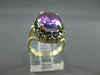 ANTIQUE WIDE 5.0CT AMETHYST 14K YELLOW GOLD ROPE DESIGN COCKTAIL RING 18MM 21832