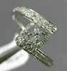 ESTATE WIDE .31CT DIAMOND 18KT WHITE GOLD 3D SQUARE FLOWER CRISS CROSS FUN RING
