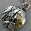 LARGE .84CT WHITE & FANCY YELLOW DIAMOND 18K TRI COLOR GOLD ROUND FLOWER PENDANT