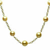 ESTATE AAA GOLDEN PEARL 14KT YELLOW GOLD 3D CLASSIC TIN CUP BY THE YARD NECKLACE