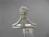 ESTATE WIDE .46CT DIAMOND 18K WHITE GOLD TEAR DROP CLUSTER TRIANGULAR CROWN RING