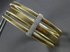 EXTRA LARGE .40CT DIAMOND 14KT 2 TONE GOLD FLEXIBLE CUFF BANGLE BRACELET #27815