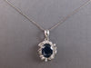 LARGE 3.11CT DIAMOND & AAA SAPPHIRE 14KT WHITE GOLD 3D FLOATING PENDANT #27929