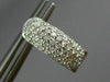 ESTATE .53CT DIAMOND 14KT WHITE GOLD 3D OVAL MULTI ROW HUGGIE HOOP EARRINGS 5mm