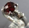 2.19CT DIAMOND & AAA GARNET 14KT WHITE GOLD CUSHION & ROUND FRIENDSHIP LOVE RING