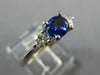 1.44CT DIAMOND & AAA SAPPHIRE 14K WHITE GOLD OVAL 3 STONE ENGAGEMENT RING #26977