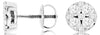 1.0CT DIAMOND 14KT WHITE GOLD 3D ROUND INVISIBLE CIRCULAR FUN SCREWBACK EARRINGS