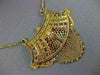 ANTIQUE OLD MINE DIAMOND 22KT YELLOW GOLD ENAMEL FILIGREE HANGING NECKLACE #2122