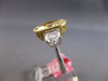 EXTRA LARGE 4.55CT WHITE & FANCY YELLOW DIAMOND 18K 2 TONE GOLD ENGAGEMENT RING