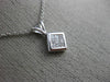 ESTATE .20CT DIAMOND 14K WHITE GOLD 3D CLASSIC INVISIBLE SQUARE FLOATING PENDANT