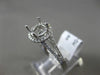 ESTATE .29CT DIAMOND 18KT WHITE GOLD 3D SEMI ETERNITY SEMI MOUNT ENGAGEMENT RING
