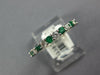 ESTATE .67CT DIAMOND & AAA EMERALD 18K WHITE GOLD SEMI ETERNITY ANNIVERSARY RING