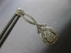 ESTATE LARGE 1.09CT DIAMOND 14K WHITE GOLD 3D CLUSTER TEAR DROP HANGING EARRINGS
