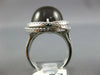 EXTRA LARGE 17.69CT DIAMOND & AAA CABOCHON SMOKY TOPAZ 14KT WHITE GOLD LOVE RING