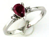.48CT DIAMOND & AAA RUBY 14KT WHITE GOLD 3D PEAR SHAPE & ROUND FRIENDSHIP RING