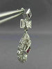 ESTATE LARGE 1.60CT DIAMOND & TOURMALINE 14KT WHITE GOLD FLOWER HANGING EARRINGS