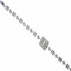 LARGE 4.2CT DIAMOND 18KT WHITE GOLD ROUND & BAGUETTE DOUBLE HALO TENNIS BRACELET