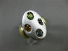 ESTATE LARGE .40CT MULTI COLOR GEM 14KT WHITE & YELLOW GOLD ETOILE FILIGREE RING