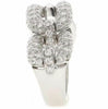 ESTATE LARGE 1.71CT DIAMOND 18K WHITE GOLD 3D SQUARE LOVE KNOT FLEXIBLE FUN RING