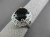 ANTIQUE LARGE 4.42CT DIAMOND & AAA SMOKY TOPAZ 14KT WHITE GOLD 3D FILIGREE RING