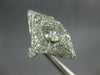 EXTRA LARGE 2.61CT OLD MINE DIAMOND 18K WHITE GOLD 3D FILIGREE ENGAGEMENT RING