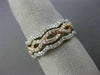 WIDE .59CT DIAMOND 14KT WHITE & ROSE GOLD 3D MULTI ROW INFINITY ANNIVERSARY RING