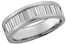 1.0CT DIAMOND 14KT WHITE GOLD BAGUETTE SEMI ETERNITY CHANNEL ANNIVERSARY RING