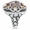 LARGE 5.10CT WHITE & ROSE CUT MOCHA DIAMOND 18KT 2 TONE GOLD 3D ENGAGEMENT RING