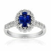 ESTATE 4.13CT DIAMOND & AAA TANZANITE 14K WHITE GOLD 3D CLASSIC ENGAGEMENT RING