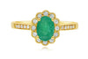 .99CT DIAMOND & AAA EMERALD 14KT YELLOW GOLD 3D OVAL & ROUND FILIGREE LOVE RING