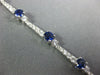 ESTATE 4.08CT DIAMOND & AAA SAPPHIRE 18KT WHITE GOLD ROUND 3mm TENNIS BRACELET