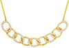 ESTATE .48CT DIAMOND 14KT YELLOW GOLD 3D ROUND LOVE KNOT OVAL LINK FUN NECKLACE