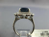 LARGE 6.18CT DIAMOND & SAPPHIRE 14KT WHITE GOLD OVAL DOUBLE HALO ENGAGEMENT RING
