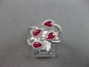 WIDE 1.39CT DIAMOND & AAA RUBY 14KT WHITE GOLD PEAR SHAPE & ROUND FUN LOVE RING