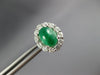 3.67CT DIAMOND & AAA CABOCHON EMERALD 14KT WHITE GOLD OVAL STUD EARRINGS #27152