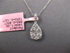LARGE 1.02CT DIAMOND 14KT WHITE 3D GOLD INVISIBLE PEAR SHAPE TEAR DROP PENDANT