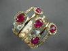ESTATE LARGE 1.65CT DIAMOND & AAA RUBY 14KT ROSE GOLD MULTI ROW ANNIVERSARY RING