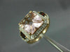 LARGE 4.82CT DIAMOND AAA MORGANITE & GARNET 14K ROSE 3D 3 STONE ENGAGEMENT RING