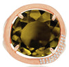 LARGE 8.99CT DIAMOND & AAA SMOKY QUARTZ 14KT ROSE GOLD HAMMERED DESIGN FUN RING