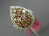 ESTATE WIDE 2.27CT MULTI COLOR DIAMOND 18K WHITE & ROSE GOLD 3D ANNIVERSARY RING