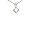ESTATE .29CT DIAMOND 18KT WHITE GOLD 3D ROUND CLUSTER SQUARE GEOMETRICAL PENDANT