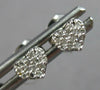 ESTATE SMALL .07CT DIAMOND 14KT WHITE GOLD 3D PAVE HEART LOVE STUD EARRINGS
