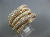 ESTATE EXTRA LARGE 2.37CT DIAMOND 18KT ROSE GOLD MULTI ROW PAVE CRISS CROSS RING