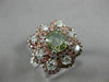 GIA LARGE 2.7CT MULTI COLOR DIAMOND 18K WHITE & ROSE GOLD FLOWER ENGAGEMENT RING