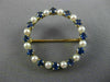 ANTIQUE LARGE .80CT AAA SAPPHIRE & SOUTH SEA PEARL 14K YELLOW GOLD 3D PIN BROOCH