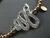 ESTATE LARGE 1.13CT DIAMOND & AAA SAPPHIRE 14KT WHITE & ROSE GOLD SNAKE BRACELET