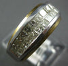 WIDE 1.52CT DIAMOND 14KT 2 TONE GOLD PRINCESS 2 ROW INVISIBLE ANNIVERSARY RING