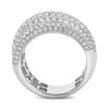LARGE 2.75CT DIAMOND 14K WHITE GOLD MULTI ROW PAVE CRISS CROSS ANNIVERSARY RING