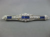 ANTIQUE LARGE 2.70CT OLD MINE DIAMOND & AAA SAPPHIRE 14KT WHITE GOLD BROOCH PIN